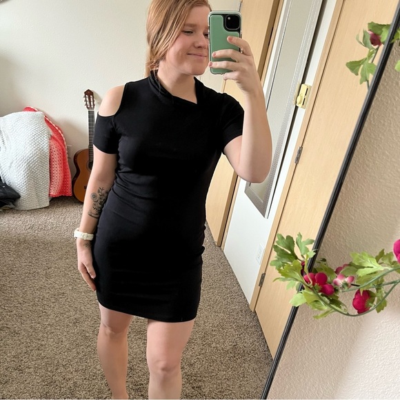 NWT LNA Clothing Zuki Rib Dress in Black Size Large - Picture 6 of 8